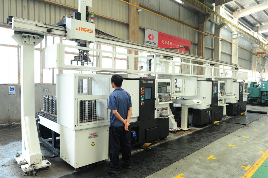 Automatic processing production line for disc parts